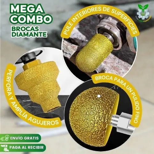 Mega Combo de Brocas de Diamante